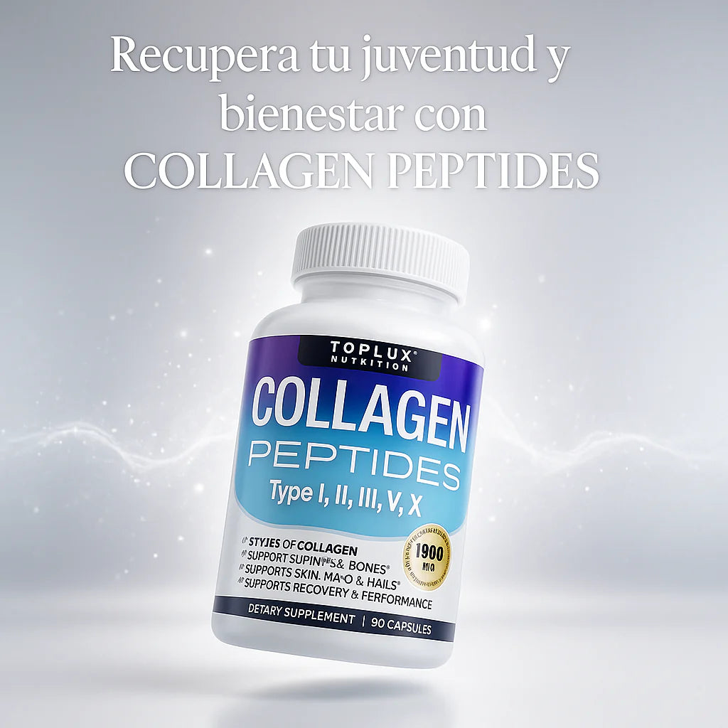 Collagen Toplux: Type I, II, III, V, X - 90 capsulas, Toplux Nutrition✨