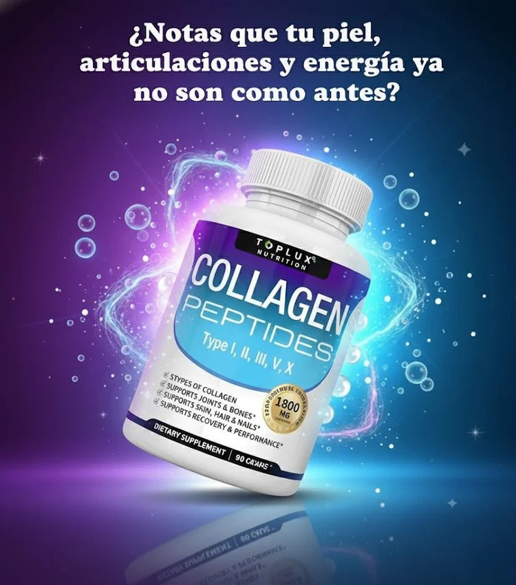 Collagen Toplux: Type I, II, III, V, X - 90 capsulas, Toplux Nutrition✨