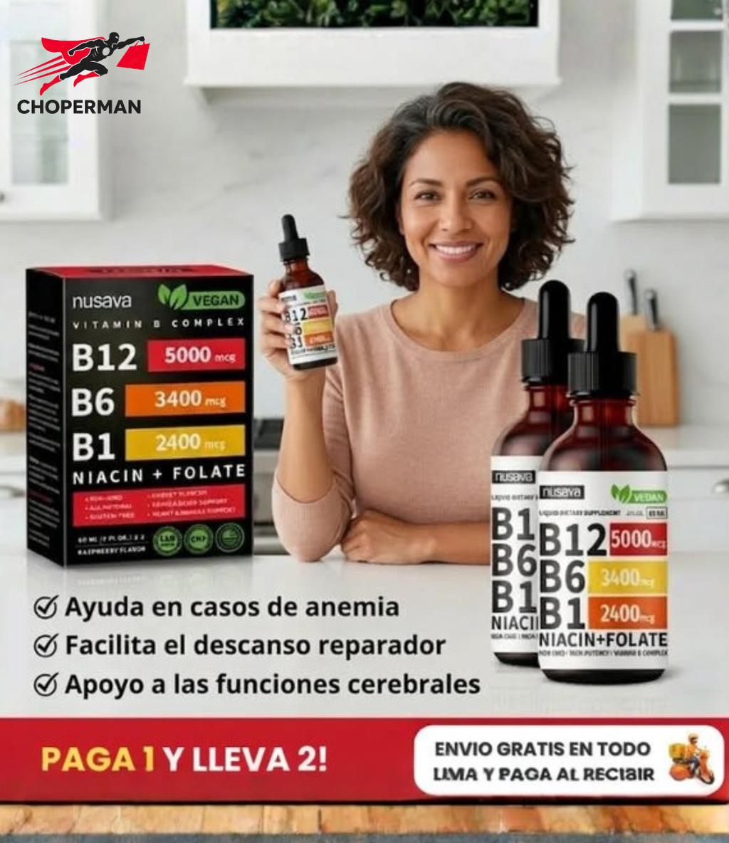 Vitamina B12+ B6 + B1 : Apoya al Sistema Nervioso y Claridad Mental ✨