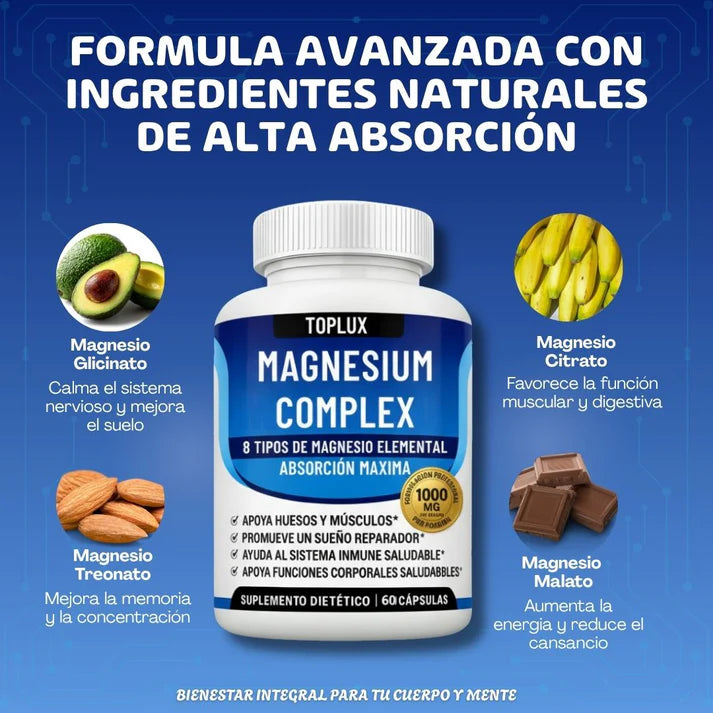 Magnesio Complex: Apoya la salud celular y el bienestar diario causado por el estrés ✨