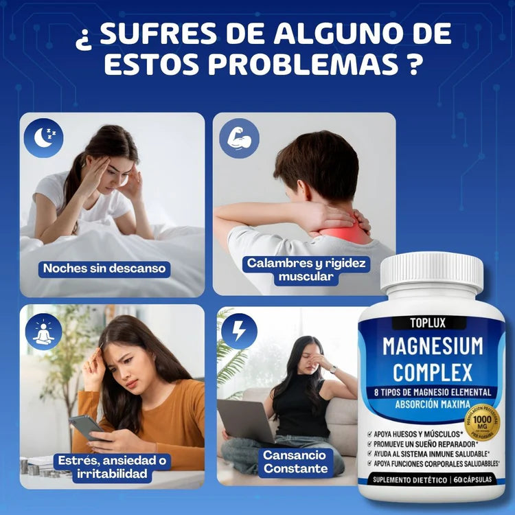 Magnesio Complex: Apoya la salud celular y el bienestar diario causado por el estrés ✨
