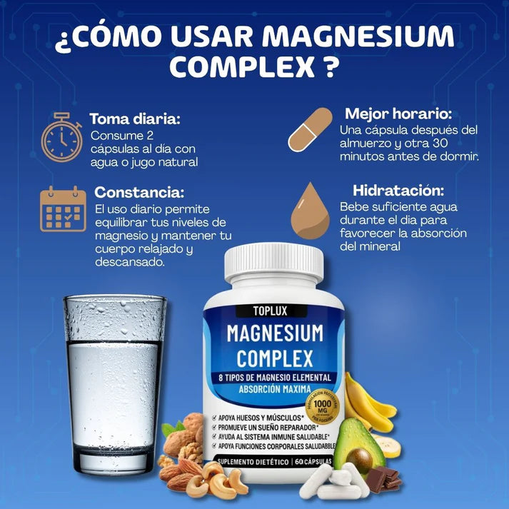 Magnesio Complex: Apoya la salud celular y el bienestar diario causado por el estrés ✨